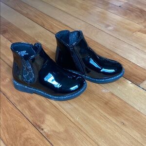 Tucker + Tate Black Glossy leopard print Boots